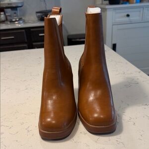 Brown Leather Ankle Boots, New In Box